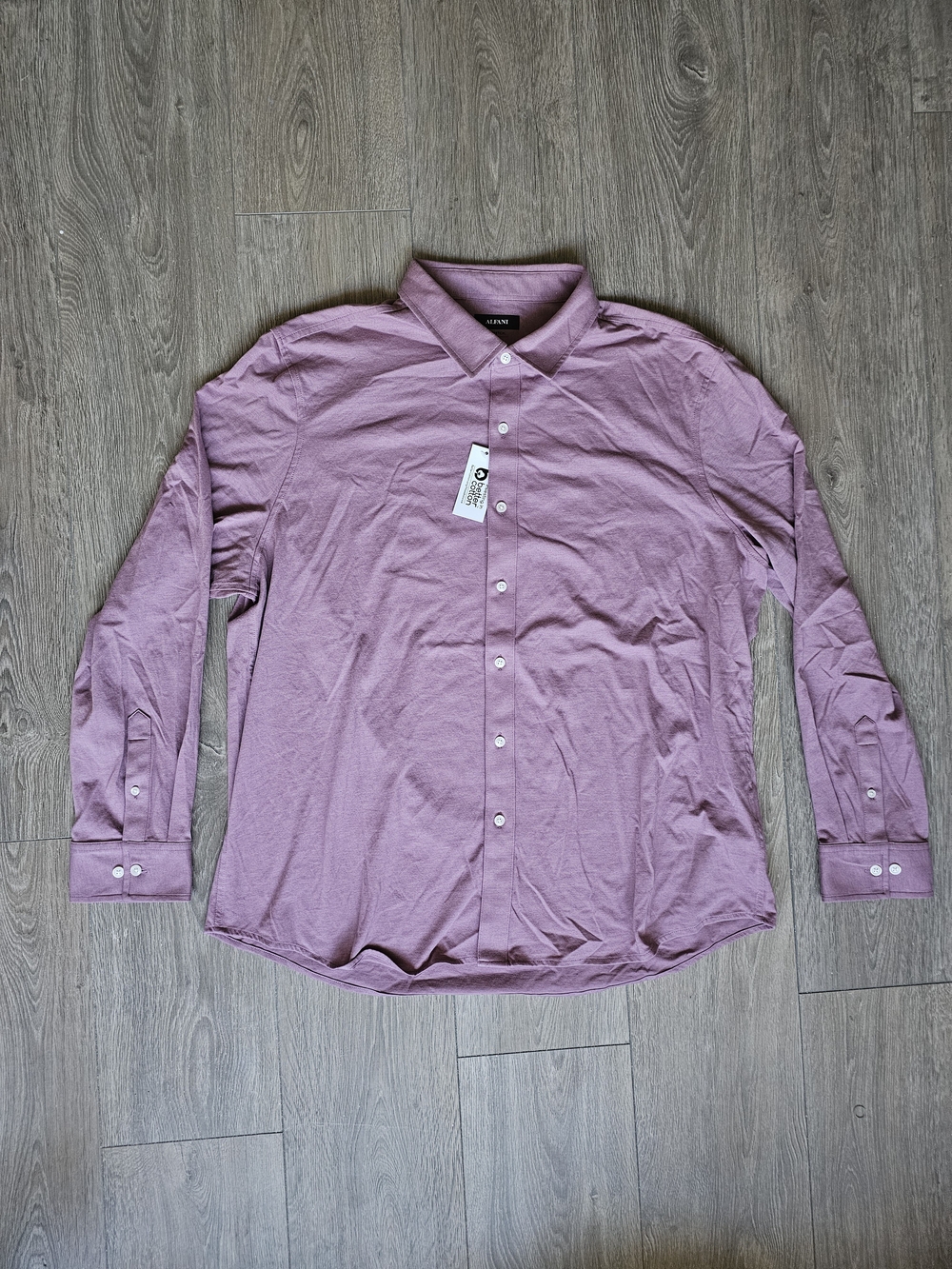 Alfani Men’s Long-Sleeve Button-Up Shirt — Mauve